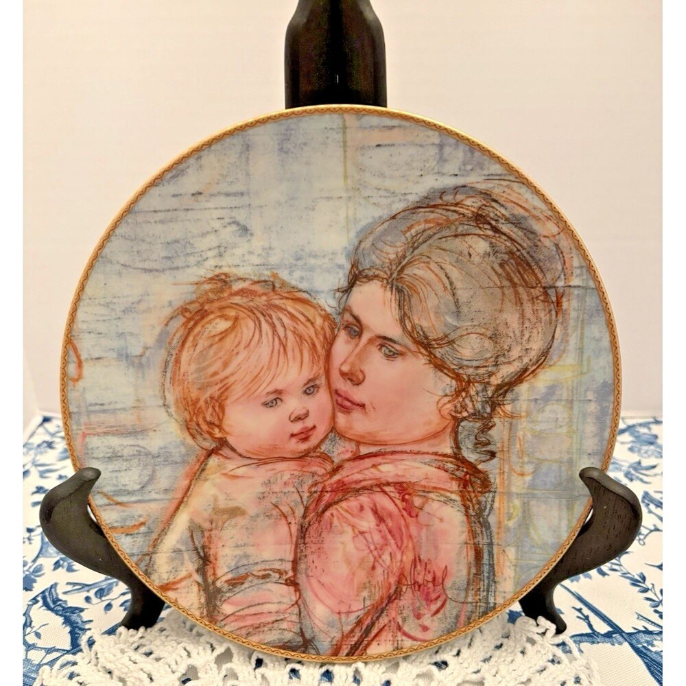 Edna Hibel "A Time To Embrace" Limited Edition Collectors Plate 1990
